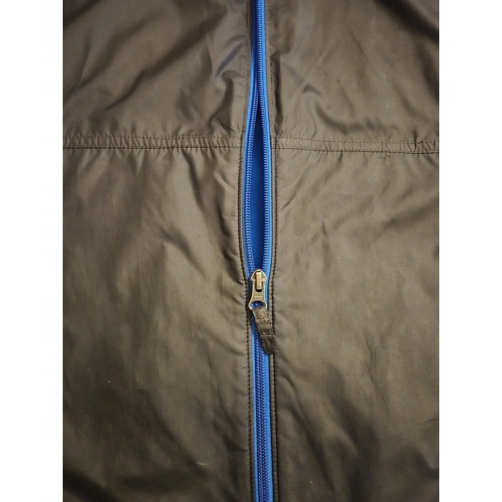 Columbia Kids Windbreaker Jacket Black Blue Fleece Lined Hooded‎ Size L 14/16